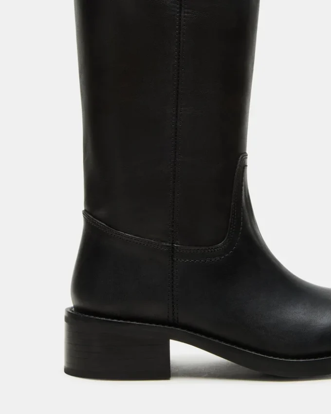 Riggs de cuero negro para pantorrillas anchas Riggs de cuero negro para pantorrillas anchas