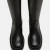 Riggs de cuero negro para pantorrillas anchas Riggs de cuero negro para pantorrillas anchas