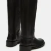 Riggs de cuero negro para pantorrillas anchas Riggs de cuero negro para pantorrillas anchas