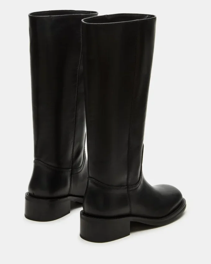 Riggs de cuero negro para pantorrillas anchas Riggs de cuero negro para pantorrillas anchas