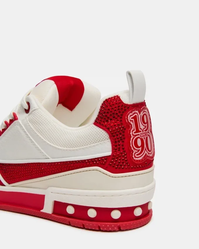 Rojo skater/Blanco con pedrería Rojo skater/Blanco con pedrería