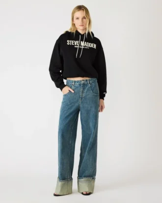 Sudadera con capucha y logo Sm, negra