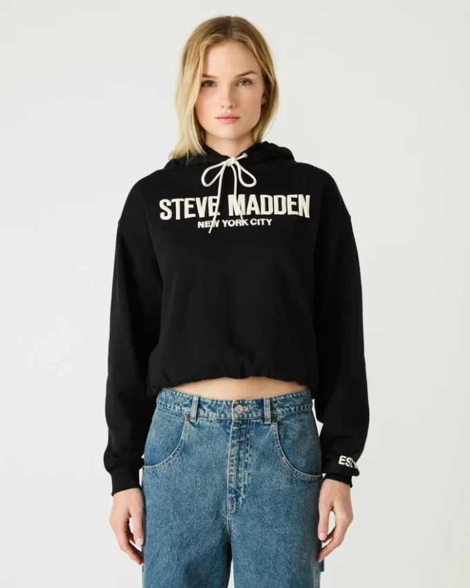 Sudadera con capucha y logo Sm, negra
