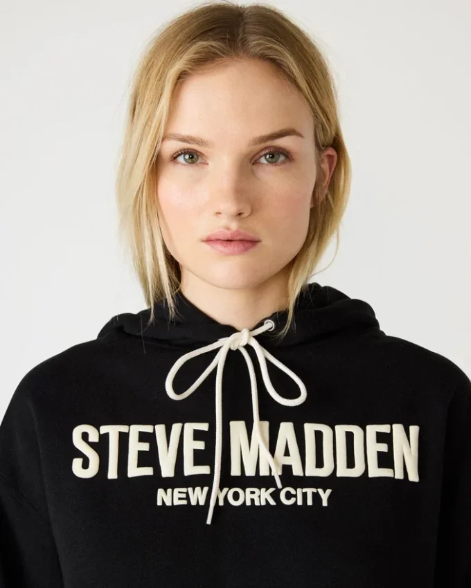 Sudadera con capucha y logo Sm, negra