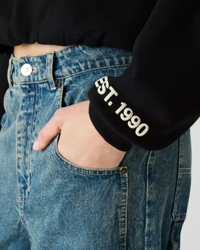 Sudadera con capucha y logo Sm, negra