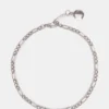 Tobillera con cadena Figaro de plata