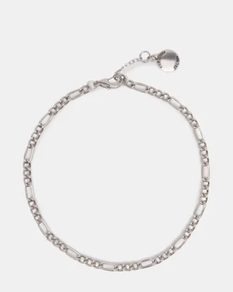 Tobillera con cadena Figaro de plata