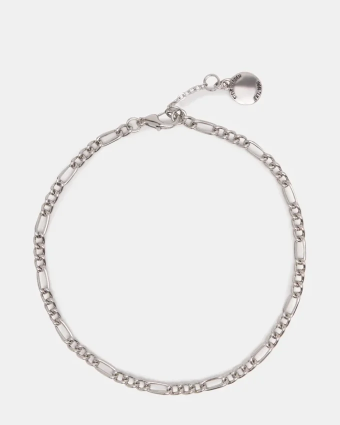 Tobillera con cadena Figaro de plata