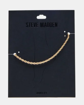 Tobillera con cadena tipo cuerda dorada