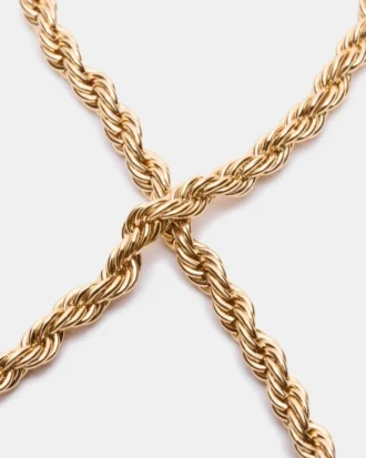 Tobillera con cadena tipo cuerda dorada