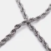 Tobillera con cadena tipo cuerda plateada