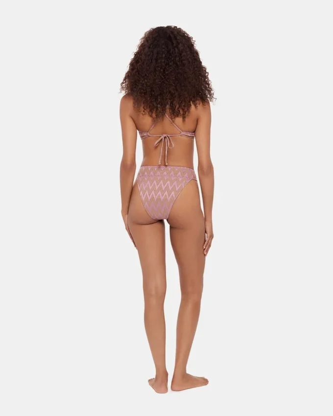 Top de bikini Chevron Brillos morado