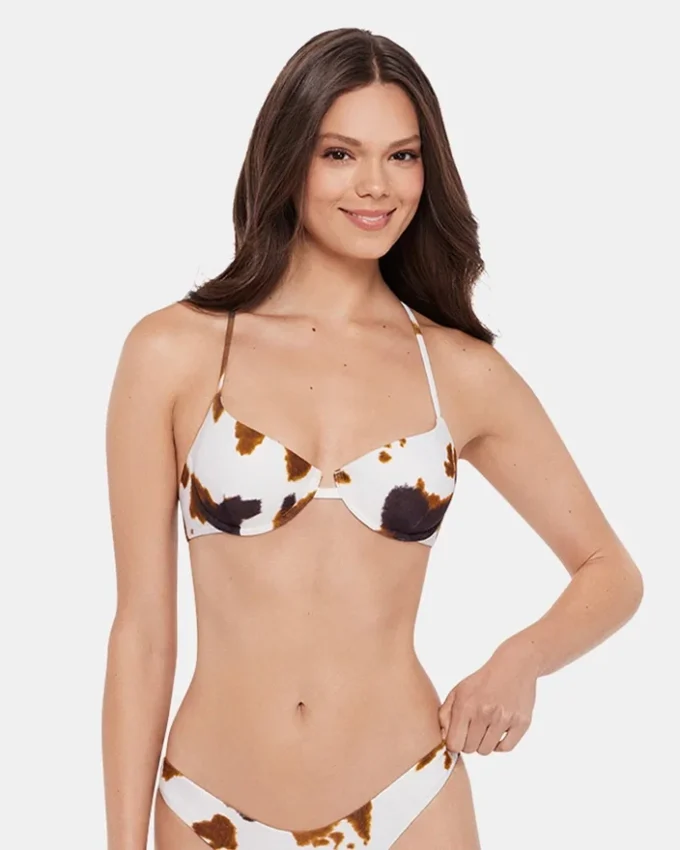 Top de bikini Hideout con estampado de vacas Top de bikini Hideout con estampado de vacas