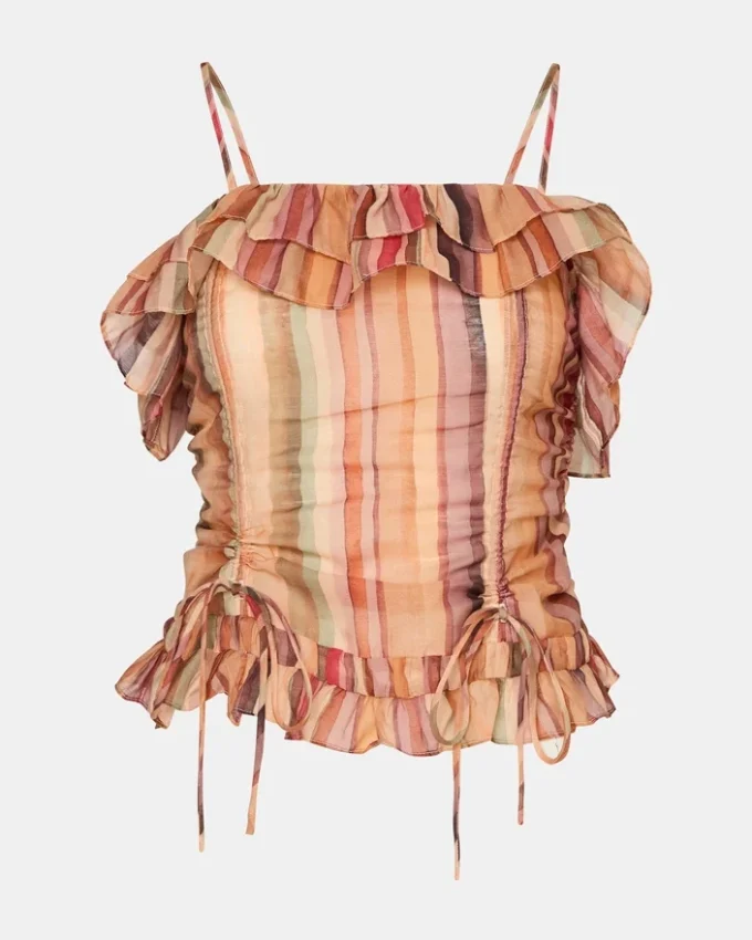 Top Shilloh a rayas multicolor
