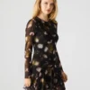Vestido Bliss negro con estampado floral pequeño Vestido Bliss negro con estampado floral pequeño