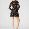 Vestido Bliss negro con estampado floral pequeño Vestido Bliss negro con estampado floral pequeño