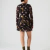 Vestido Bliss negro con estampado floral pequeño Vestido Bliss negro con estampado floral pequeño