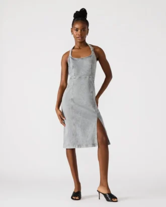 Vestido de mezclilla Gia Gris claro