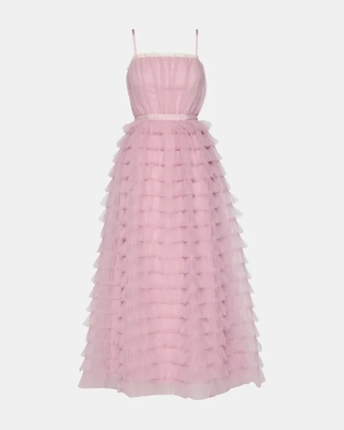 Vestido de tul en capas rosa amanecer Vestido de tul en capas rosa amanecer