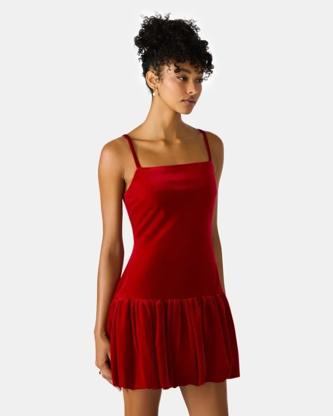Vestido Giovanna de terciopelo rojo Vestido Giovanna de terciopelo rojo