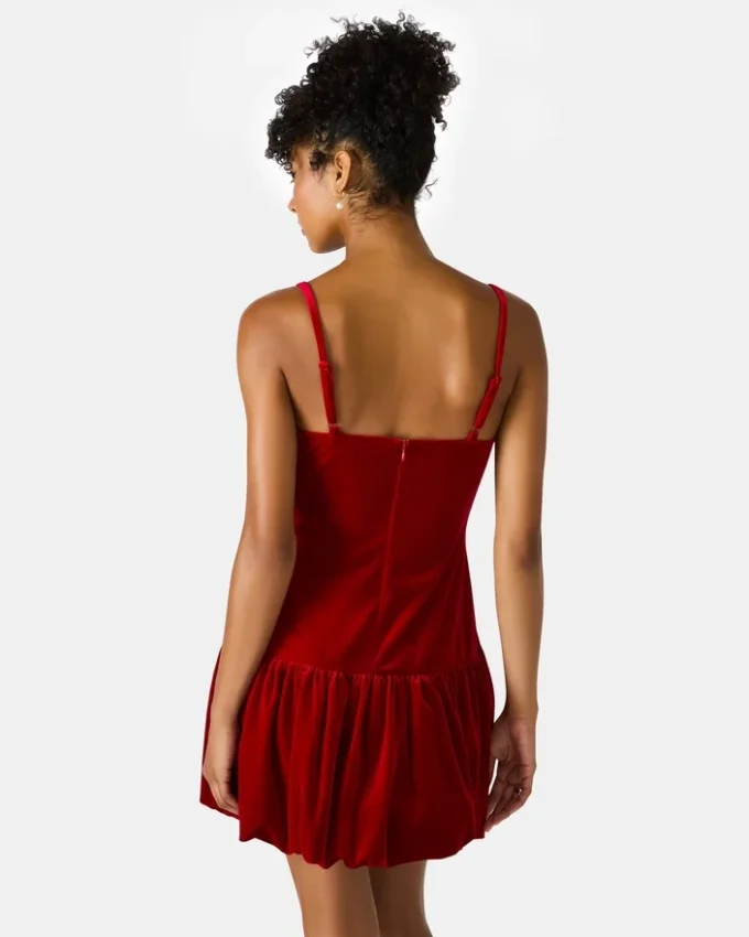 Vestido Giovanna de terciopelo rojo Vestido Giovanna de terciopelo rojo