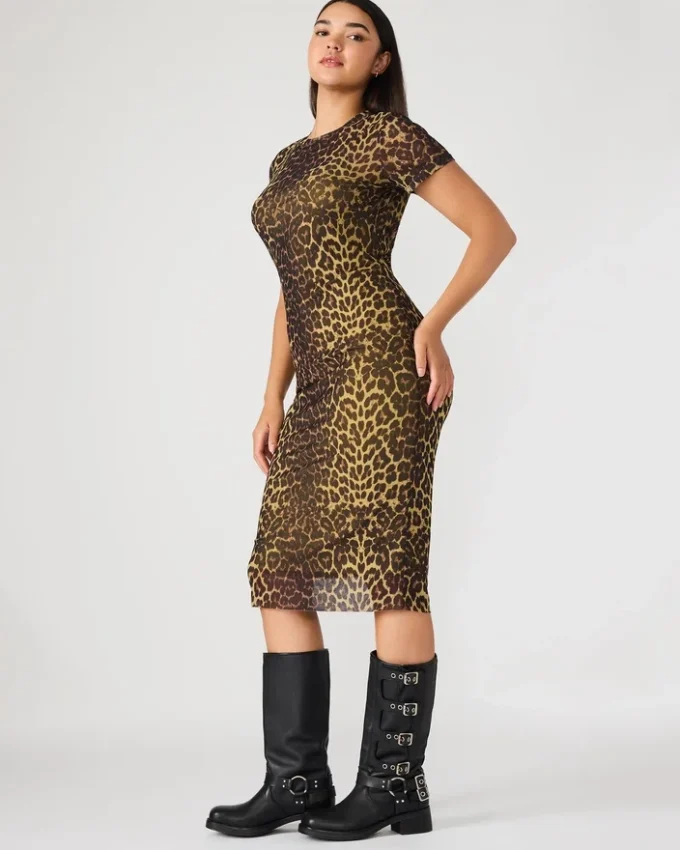 Vestido Hailee de manga corta con estampado Hot Spots