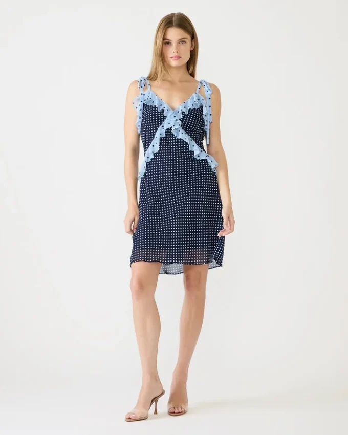 Vestido mini Adalina azul marino vintage