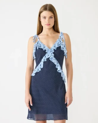 Vestido mini Adalina azul marino vintage