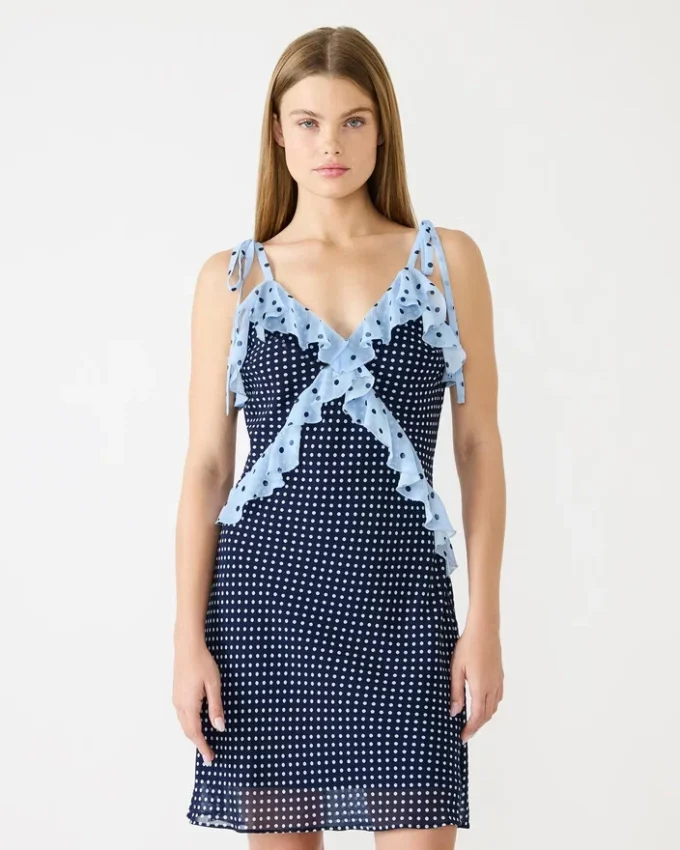 Vestido mini Adalina azul marino vintage