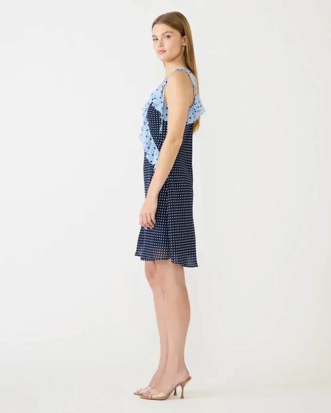 Vestido mini Adalina azul marino vintage