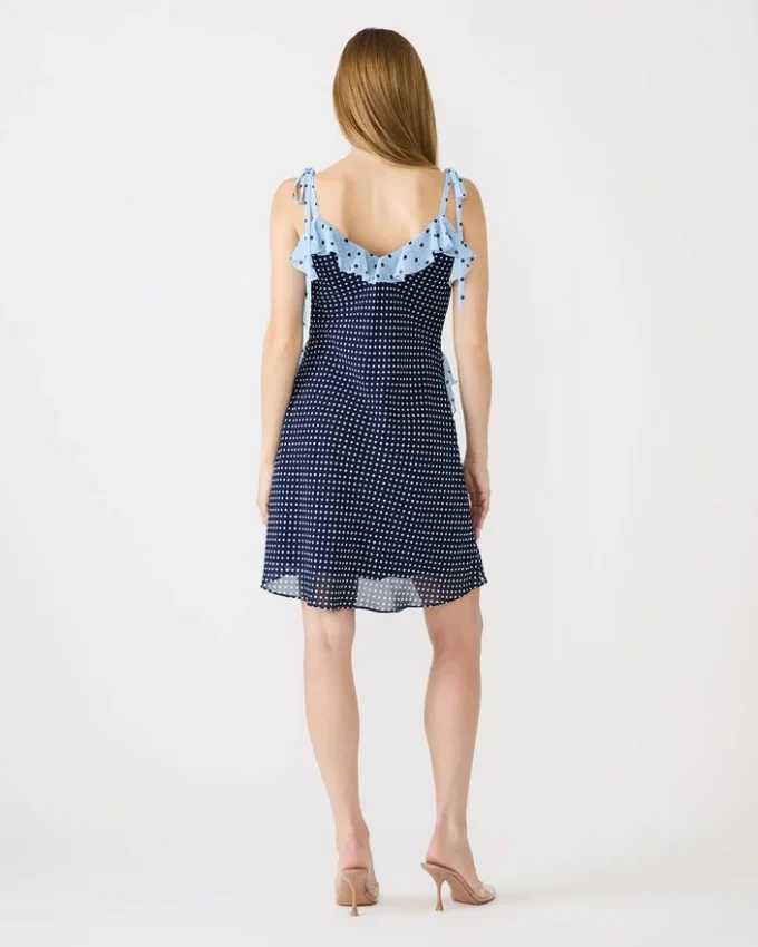 Vestido mini Adalina azul marino vintage