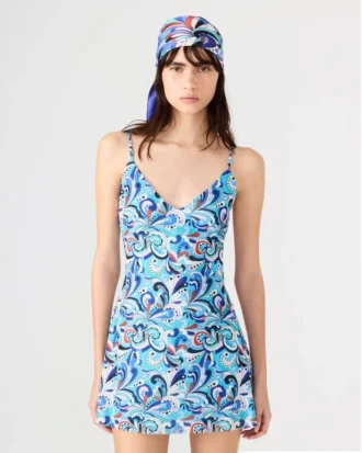Vestido Sheila Paisley verde azulado